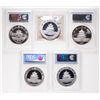Image 2 : China. Lot of five (5) certified 10 Yuan, 1 oz. 999 Silver Pandas.
