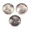 Image 2 : Hong Kong. Lot of three (3) NGC Graded Gem Uncirculated silver 5 Cents.