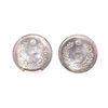 Image 1 : Japan. Lot of two (2) Gem Uncirculated 19th Century silver 5 Sen coins.