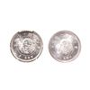 Image 2 : Japan. Lot of two (2) Gem Uncirculated 19th Century silver 5 Sen coins.