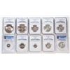 Image 1 : South Africa. Lot of ten (10) Proof and Proof-Like certified coins.