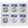 Image 2 : World Trade Center - Ground Zero Recovery - United States. Lot of six (6) different Silver Eagles.