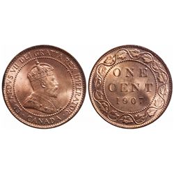 1 Cent. 1907-H. ICCS MS-65 Red.