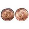 Image 1 : 1 Cent. A pair of 1937 cents, ICCS graded MS-65 Red and MS-66 Red. Lot of Two (2) pcs.