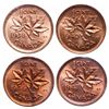 Image 2 : 1 Cent. Lot of 4 ICCS graded George VI cents, all MS-65 Red.