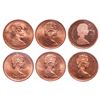 Image 1 : 1 Cent. Lot of 6 ICCS graded Elizabeth II cents.