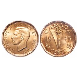 5 Cents. 1943. Tombac. ICCS MS-66.