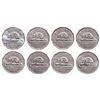Image 2 : Lot of 8 ICCS Elizabeth II 5 cents.