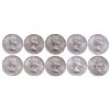 Image 1 : Lot of 10 ICCS Elizabeth II 5 cents.