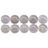 Image 2 : Lot of 10 ICCS Elizabeth II 5 cents.