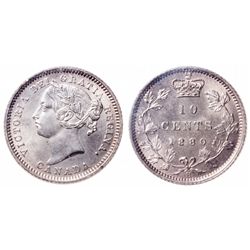 10 Cents. 1880-H. Obv 2. ICCS MS-63.