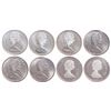 Image 1 : Lot of eight (8) ICCS graded Elizabeth II 10 cents.