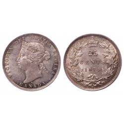 25 Cents. 1874-H. ICCS MS-65.