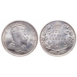 25 Cents. 1910. ICCS MS-65.