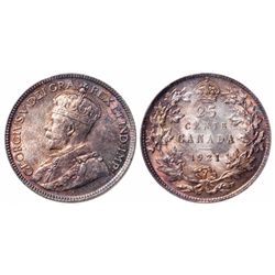25 Cents. 1921. ICCS MS-65.