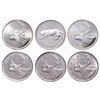 Image 2 : Lot of six (6) Elizabeth II ICCS graded 25 cents.