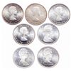 Image 1 : Lot of seven (7) ICCS graded Elizabeth II 50 cents.
