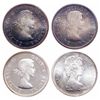 Image 1 : Lot of four (4) ICCS graded Elizabeth II 50 cents.