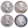 Image 1 : Lot of four (4) ICCS graded Elizabeth II 50 cents.