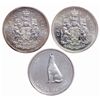 Image 2 : Lot of three (3) ICCS graded Elizabeth II 50 cents.