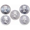 Image 1 : Lot of five (5) ICCS graded Elizabeth II 50 cents.