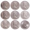 Image 1 : Lot of nine (9) ICCS graded nickel dollars.