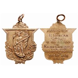 10k Gold WWI Welcome Home Medal.
