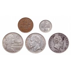 LOT OF FIVE (5) World coins.