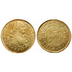 Colombia. 8 Escudos. 1801P JF. KM#62.2. EF.