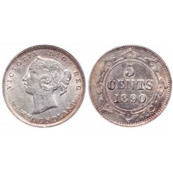 1890. ICCS Mint State-60. Light golden toning with underlying luster. Ex….