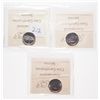 Image 2 : 1992, 2001P, 2007, Straight 7. All three (3) pieces are ICCS Mint State-66….