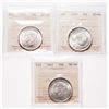 Image 1 : 1941. ICCS Mint State-64. Lot of three (3) brilliant select uncirculated….