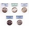 Image 1 : 1936. PCGS graded Mint State-65. Lot of five (5) superb hand selected Gem….
