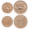 Image 1 : MANITOBA GOLD. 1898. 1d. & 1/2d. Buffalo/Maple Leaf. Both MS-63 or bett….
