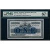 Image 1 : Northern Ireland. NORTHERN BANK LIMITED. £1. 1940. Pick# 178b NR68. PMG GUNC-67 EPQ.