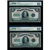 Image 1 : $1.00. July 2, 1923. DC-25o. Lot of two (2) Consecutive Serial Number Notes GUNC-65 EPQ.