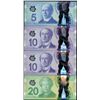 Image 1 : Lot of four (4) 2013 issue Fancy Serial Number polymer series banknotes.