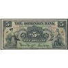 Image 1 : THE DOMINION BANK. $5.00. July 3, 1905. CH-220-16-10. No. 914129/A. Si….