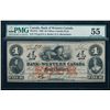 Image 1 : THE BANK OF WESTERN CANADA. $4.00. 1859. CH-795-10-12. PMG AU-55.