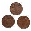 Image 2 : BELGIUM.  5 Centimes.  KM#5.2.  1850.  VF;  1858.  EF;  1859.  AU.  Lot of …