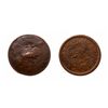 Image 2 : Counterstamps. 1). T.H. ROBINSON/DRUGGIST.ORILLA.  On a 1852, 1/2d. Token; …