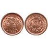 Image 1 : Large Cent.  1853.  PCGS graded Mint State-65, Red-Brown.  50% red luster.