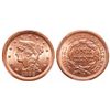 Image 1 : Large Cent.  1855. Upright 55.  PCGS graded Mint State-64, Red.  90% luster…
