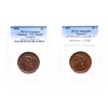 Image 1 : Large Cent.  1856. Upright 5.  PCGS graded Genuine.  Unc details.  Cleaning…