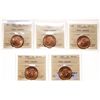Image 1 : 1887.  ICCS Mint State-65. Red.  90% or more red luster.  Lot of five (5) g…