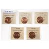 Image 2 : 1887.  ICCS Mint State-65. Red.  90% or more red luster.  Lot of five (5) g…