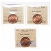 Image 1 : 1887.  ICCS Mint State-66. Red. 90% even red-orange luster.  Lot of three (…