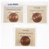 Image 2 : 1887.  ICCS Mint State-66. Red. 90% even red-orange luster.  Lot of three (…