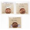 Image 1 : 1887.  ICCS Mint State-66. Red. 90% even red-orange luster.  Lot of three (…