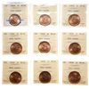 Image 1 : 1900-H.  ICCS Mint State-64. Red.  90% even red-orange luster.  Lot of nine…